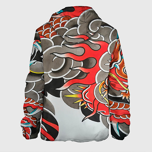 Мужская куртка Иредзуми: дракон в дыму / 3D-Белый – фото 2