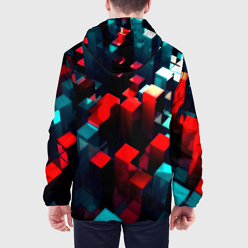 Мужская куртка Digital abstract cube / 3D-Черный – фото 4