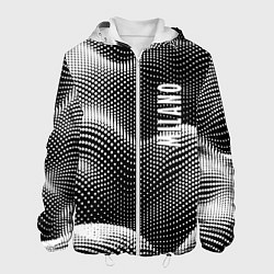 Куртка с капюшоном мужская Авангардный фрактальный паттерн - Милан, цвет: 3D-белый