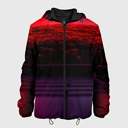 Куртка с капюшоном мужская Пурпурный закат-арт, цвет: 3D-черный