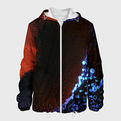 Куртка с капюшоном мужская Неоновый абстрактный свет, цвет: 3D-белый