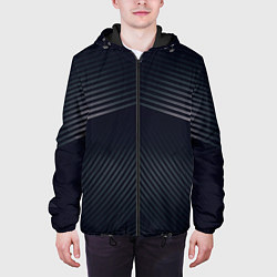 Куртка с капюшоном мужская Стальная полосатая броня, цвет: 3D-черный — фото 2