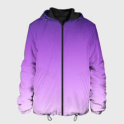 Куртка с капюшоном мужская Фиолетово-сиреневый градиент, цвет: 3D-черный