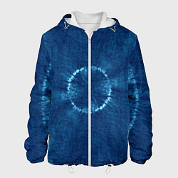 Куртка с капюшоном мужская Синий круг тай-дай, цвет: 3D-белый