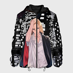Куртка с капюшоном мужская Токийские мстители ночной город, цвет: 3D-черный