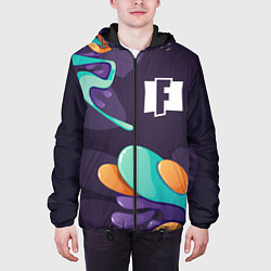Куртка с капюшоном мужская Fortnite graffity splash, цвет: 3D-черный — фото 2