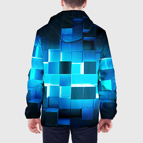 Мужская куртка Неоновые кубы с подсветкой / 3D-Черный – фото 4