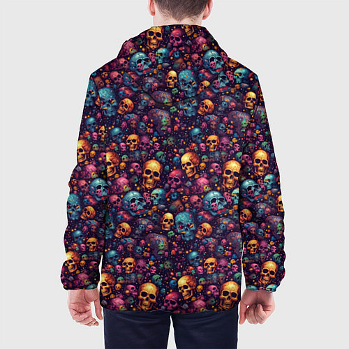 Мужская куртка Россыпь мелких разноцветных черепков / 3D-Черный – фото 4