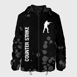 Куртка с капюшоном мужская Counter Strike glitch на темном фоне: надпись, сим, цвет: 3D-черный