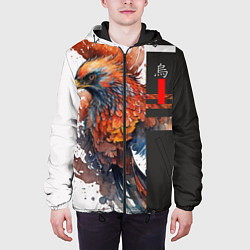 Куртка с капюшоном мужская Летящая птичка, цвет: 3D-черный — фото 2