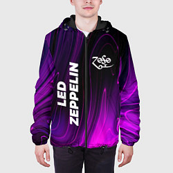Куртка с капюшоном мужская Led Zeppelin violet plasma, цвет: 3D-черный — фото 2