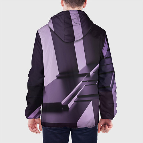 Мужская куртка Фиолетовая геометрия / 3D-Черный – фото 4