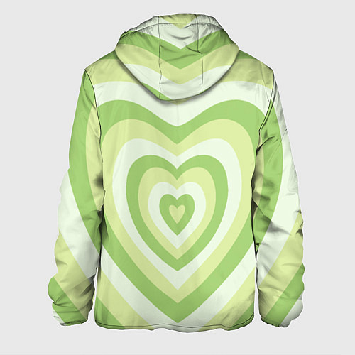 Мужская куртка Зеленые сердца - индикид паттерн / 3D-Белый – фото 2