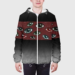 Куртка с капюшоном мужская Всевидящие глаза, цвет: 3D-белый — фото 2