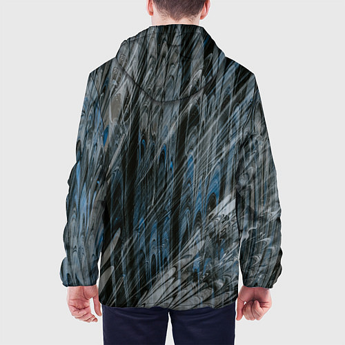 Мужская куртка Тёмные листы стёкол / 3D-Черный – фото 4