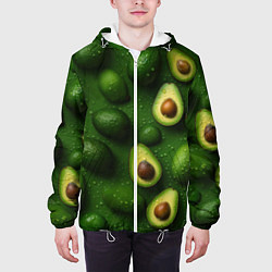 Куртка с капюшоном мужская Сочная текстура из авокадо, цвет: 3D-белый — фото 2