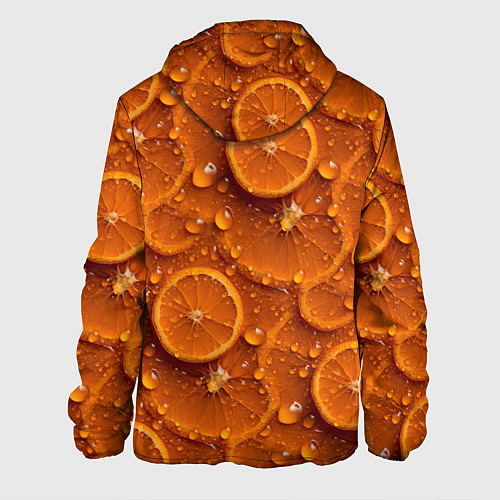 Мужская куртка Сочная текстура из долек апельсина / 3D-Черный – фото 2