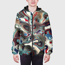 Куртка с капюшоном мужская Сгусток красок, цвет: 3D-черный — фото 2