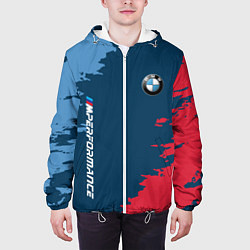 Куртка с капюшоном мужская BMW m performance grunge, цвет: 3D-белый — фото 2