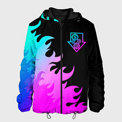 Куртка с капюшоном мужская System of a Down неоновый огонь, цвет: 3D-черный