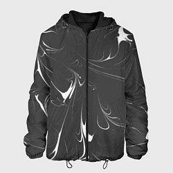 Куртка с капюшоном мужская Черно-белый узор, цвет: 3D-черный