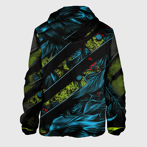 Мужская куртка Зеленая объемная абстракция / 3D-Черный – фото 2