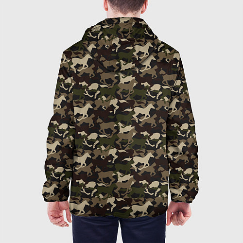 Мужская куртка Лошади - камуфляж / 3D-Черный – фото 4
