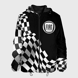 Куртка с капюшоном мужская Fiat racing flag, цвет: 3D-черный