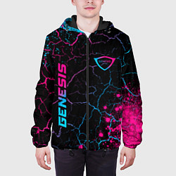 Куртка с капюшоном мужская Genesis - neon gradient: надпись, символ, цвет: 3D-черный — фото 2