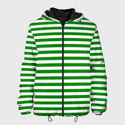 Куртка с капюшоном мужская Тельняшка зеленая Пограничных войск, цвет: 3D-черный