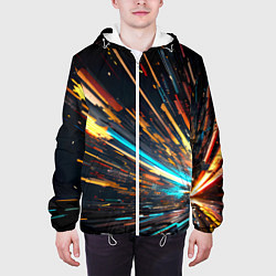 Куртка с капюшоном мужская Кубический взрыв, цвет: 3D-белый — фото 2