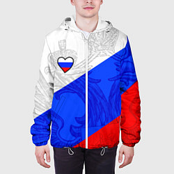 Куртка с капюшоном мужская Сердечко - Россия, цвет: 3D-белый — фото 2