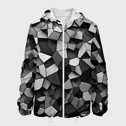 Куртка с капюшоном мужская Серые стальные плиты, цвет: 3D-белый