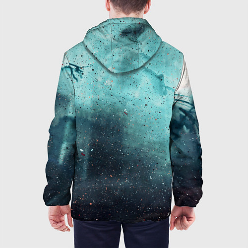 Мужская куртка Светло-синий тени и краски / 3D-Черный – фото 4