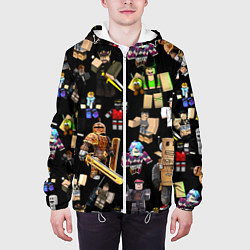 Куртка с капюшоном мужская Роблокс и его персонажи, цвет: 3D-белый — фото 2