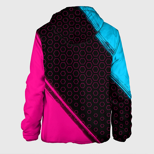 Мужская куртка Counter-Strike 2 - neon gradient: надпись, символ / 3D-Черный – фото 2