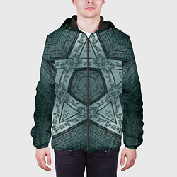 Куртка с капюшоном мужская Звёздочный древний набор сигилов, цвет: 3D-черный — фото 2