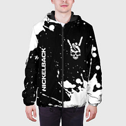 Куртка с капюшоном мужская Nickelback и рок символ на темном фоне, цвет: 3D-черный — фото 2