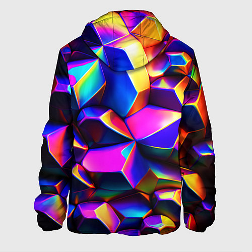 Мужская куртка Бензиновые неоновые кристаллы / 3D-Белый – фото 2