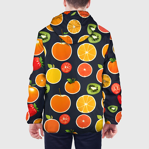 Мужская куртка Фрукты и ягоды / 3D-Черный – фото 4