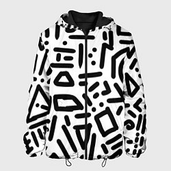 Куртка с капюшоном мужская Текстура паттерн, цвет: 3D-черный