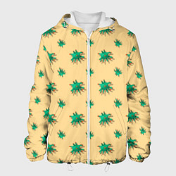 Куртка с капюшоном мужская Зеленый коронавирус, цвет: 3D-белый
