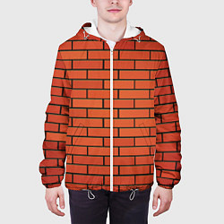 Куртка с капюшоном мужская Кирпичная стена, цвет: 3D-белый — фото 2