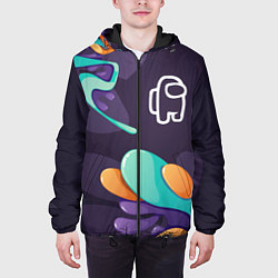 Куртка с капюшоном мужская Among Us graffity splash, цвет: 3D-черный — фото 2