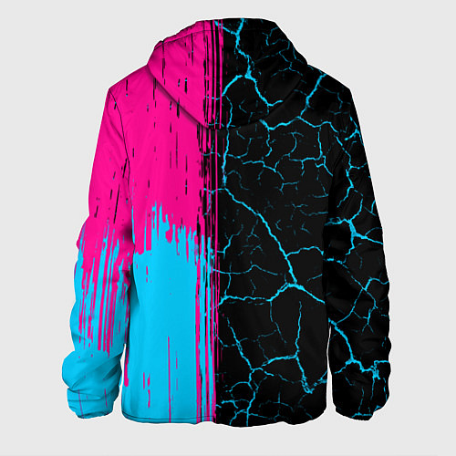 Мужская куртка Radiohead - neon gradient: по-вертикали / 3D-Черный – фото 2