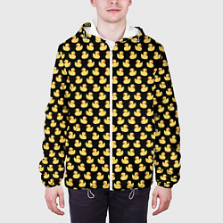 Куртка с капюшоном мужская Уточки паттерн, цвет: 3D-белый — фото 2