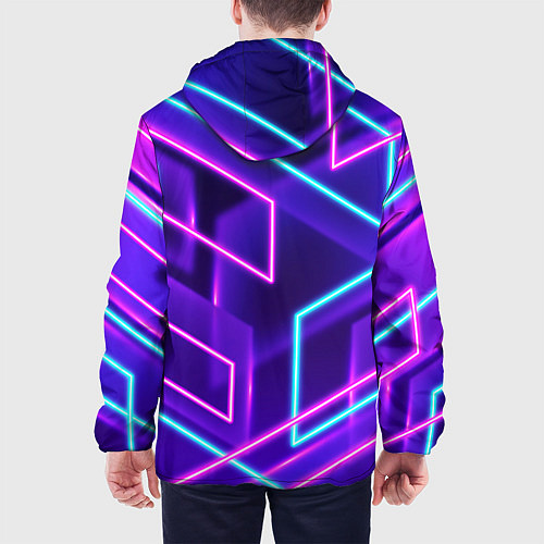 Мужская куртка Светящиеся разноцветные полосы / 3D-Черный – фото 4
