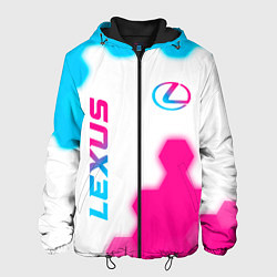 Мужская куртка Lexus neon gradient style: надпись, символ