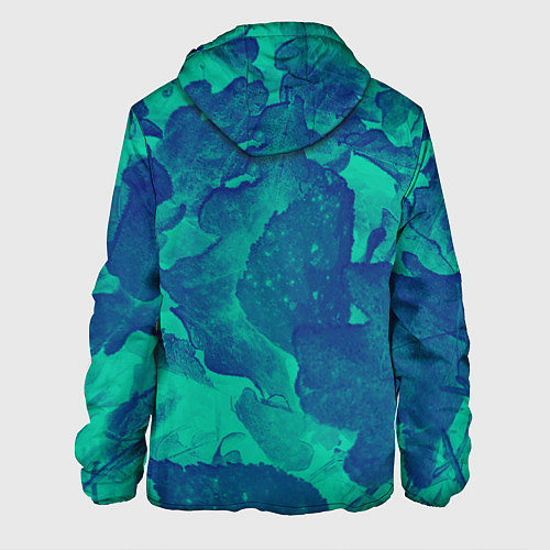 Мужская куртка Листья сине-зелёный / 3D-Черный – фото 2