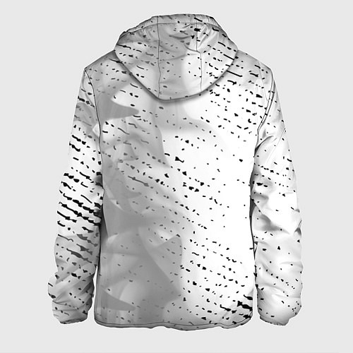 Мужская куртка Sally Face glitch на светлом фоне: по-вертикали / 3D-Белый – фото 2